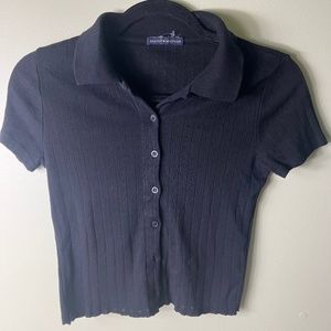 Brandy Melville Black collared button up Size S